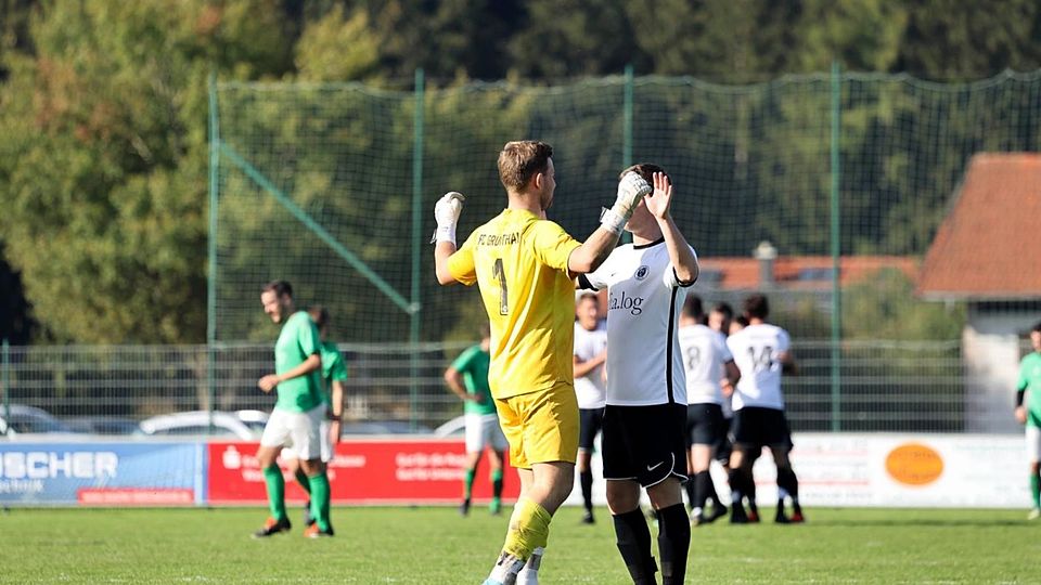 Möchten das 3. Mal in Folge jubeln: FCG Keeper Stephan Kumpfmüller und Verteidiger Vitus Unterhuber