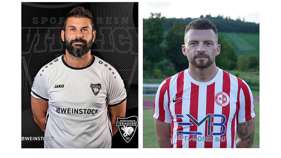 Fiebern dem Stadtduell im Kreispokalhalbfinale entgegen: SV-Wittlich-Spielertrainer Fatih Sözen und sein Pendant aufseiten von Rot-Weiss II, Quendrim Bukoshi