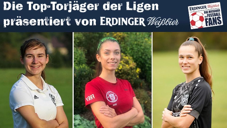 Verena Graf (m.), Maria Zeller (l.) und Sophia Hammerl (r.) liefern sich ein Kopf-an-Kopf-Rennen in der Landesliga Süd