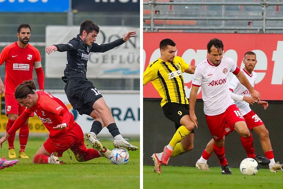 Der FV Illertissen (links in schwarz) und die Würzburger Kickers (rechts in weiß) wollen den Pokal-Schwung nun auch in die Regionalliga-Doppelspieltag mitnehmen.