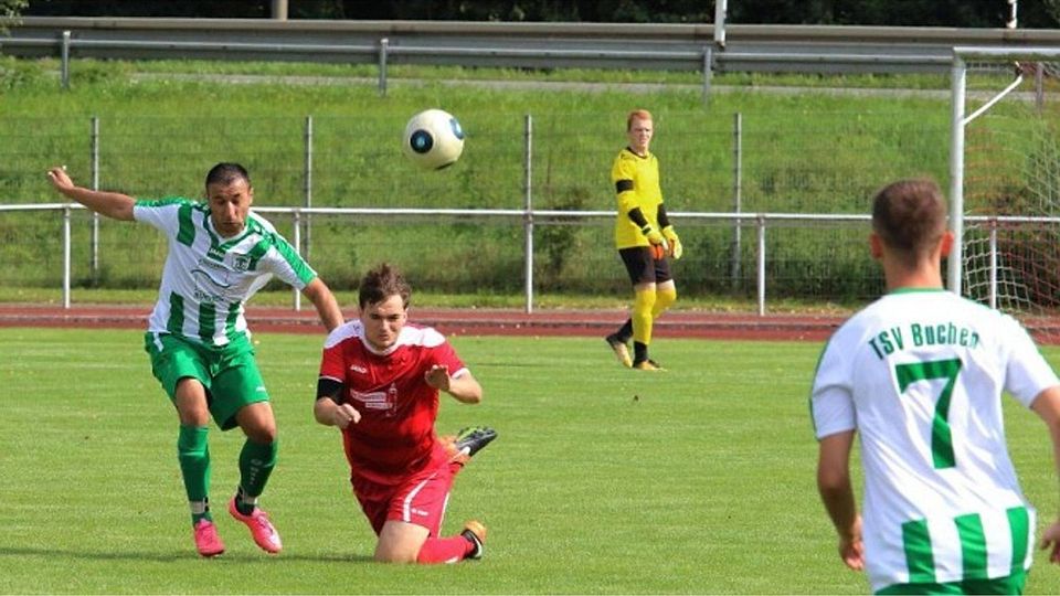 Der TSV Buchen (grün) hat endlich seine ersten Punkte. F: Hans Will Media/Jutta Muck