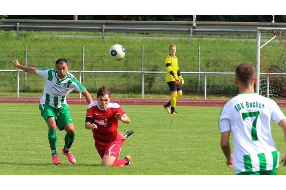 Der TSV Buchen (grün) hat endlich seine ersten Punkte. F: Hans Will Media/Jutta Muck
