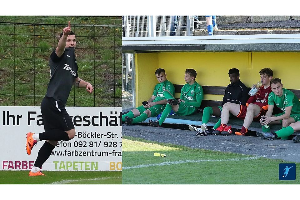 Wer verlässt die Liga in beiden Richtungen? Ansbach um Torjäger Patrick Kroiß (links)? Der 1. FC Sand (rechts)? Das große Finale rückt näher.