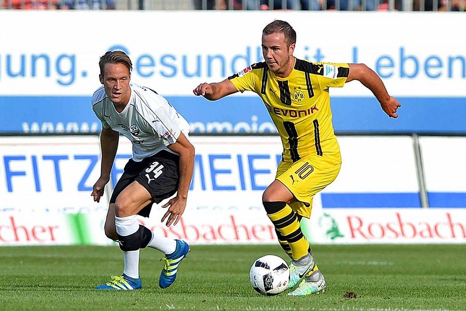 Weltmeister Mario Götze und der BVB siegten mit 3:0 im Jubiläumsspiel beim SV Sandhausen. F: Lörz