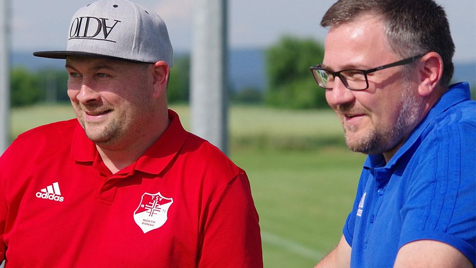 TSV-Abteilungsleiter Matthias Groß (links) ist guter Dinge. Ebenfalls sein Stellvertreter Markus Weinzierl.