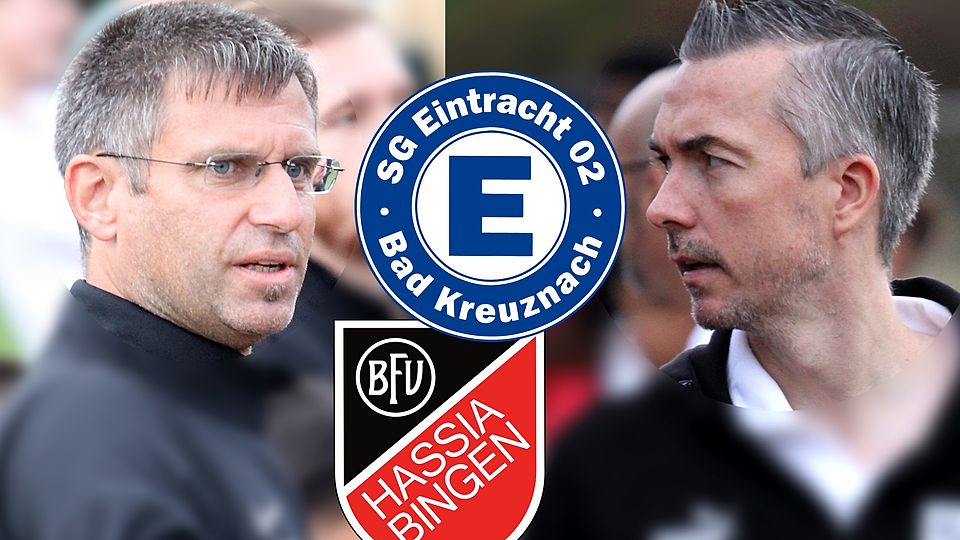Derby-Kontrahenten: Eintracht-Coach Thorsten Effgen (links) und sein Binger Pendant Thomas Klöckner.