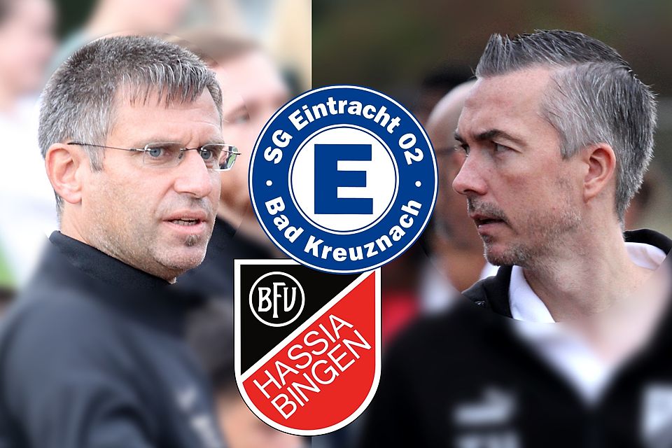 Derby-Kontrahenten: Eintracht-Coach Thorsten Effgen (links) und sein Binger Pendant Thomas Klöckner.