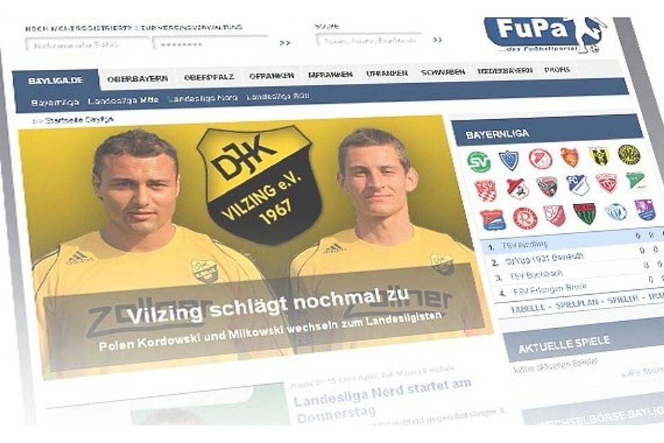 So hat das FuPa Bayliga-Portal im Juli 2010 noch ausgesehen - viel ist seither passiert.