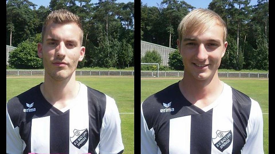 Wieder vereint: In der Saison 2015/2016 kickten Lukas Wefelmeier (l.) und Maximilian Jonas noch gemeinsam für den BV Bad Lippspringe. Ab Sommer spielen beide für den SV Marienloh.