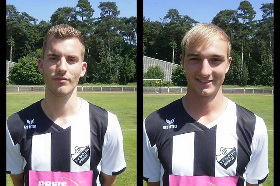 Wieder vereint: In der Saison 2015/2016 kickten Lukas Wefelmeier (l.) und Maximilian Jonas noch gemeinsam für den BV Bad Lippspringe. Ab Sommer spielen beide für den SV Marienloh.