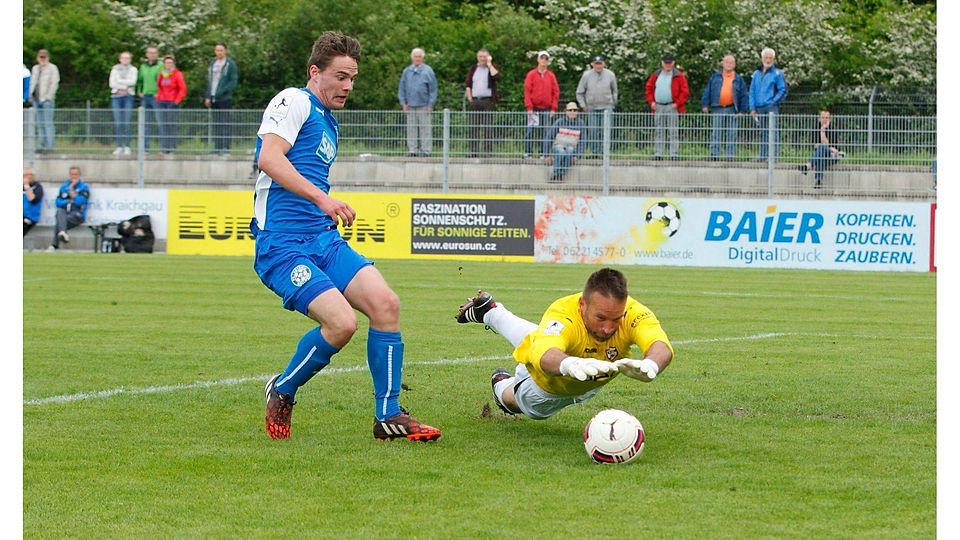 &lt;b&gt;F: Pfeifer&lt; Tobias Klöppner (re.) in Aktion. Hier in der Regionalligabegegnung beim FC Astoria Walldorf