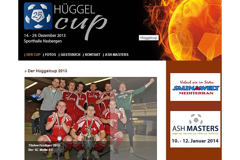 Der Hüggel-Cup wirft seine Schatten voraus. Screenshot: www.hueggelcup.de