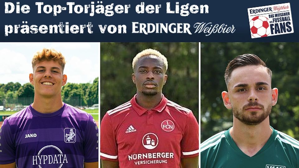 Kania (links), Muteba (Mitte), Sturm (rechts) sind die Top-Torjäger der Regionalliga Bayern.