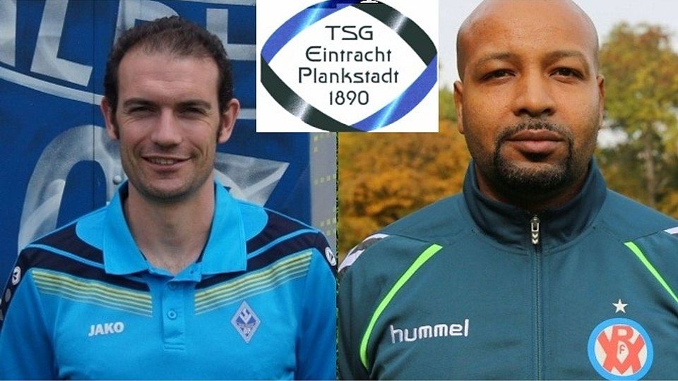 Pierre Banek (l.) und Moses Kopotz übernehmen zur neuen Saison die TSG Eintracht Plankstadt.