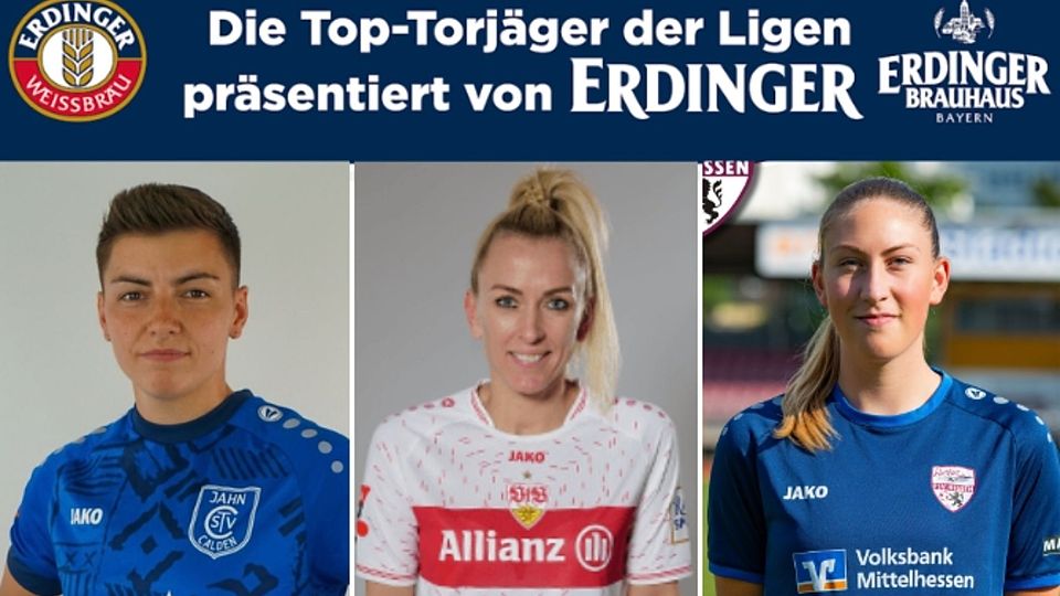 Die besten Torjägerinnen der Regionalliga Süd: Hildebrandt, Islacker und Maier (v.l.n.r.)