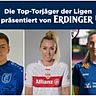 Die besten Torjägerinnen der Regionalliga Süd: Hildebrandt, Islacker und Maier (v.l.n.r.)