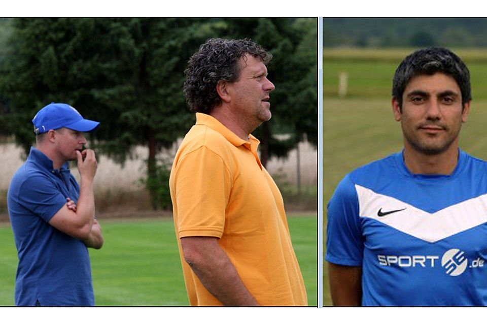 Trainerwechsel beim SC Idar: Monzingens Murat Yasar (rechts) löst das Duo Marschall/Riedel ab.   (Fotos: Luge / Wurdel)