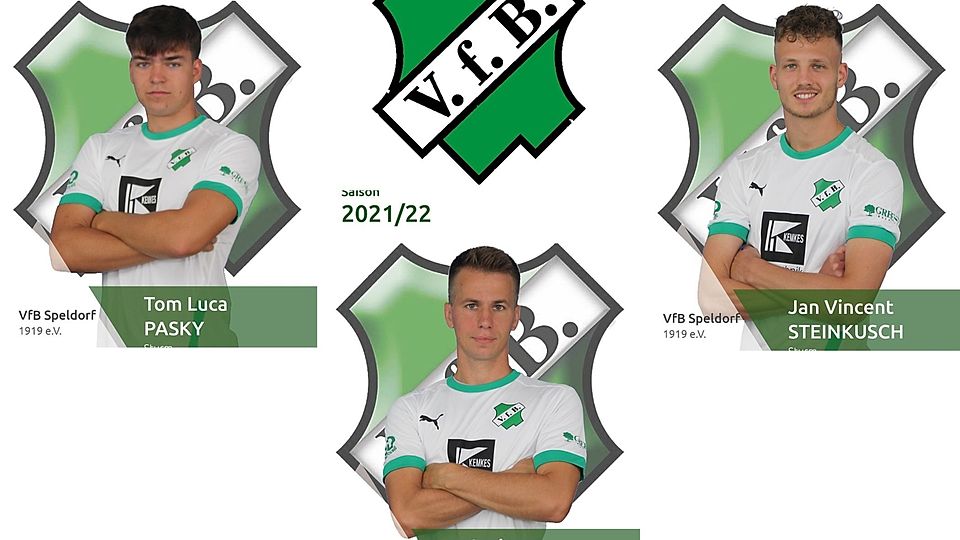 Tom Luca Pasky (l.), Janis Timm (Mitte) und Jan Vincent Steinkusch (r.) überzeugten für den VfB Speldorf.