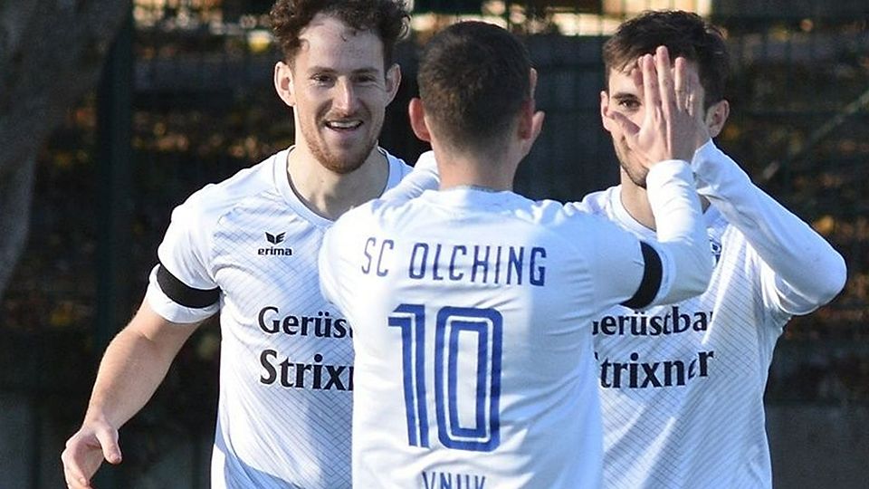Hatten gegen den TSV Gilching-Argelsried gut lachen: Die Spieler des SC Olching.