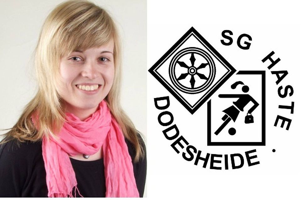 Carina Lamping und das von Ihr erstellt Wappen der SG Dodesheide / SVG Haste / TuS Haste