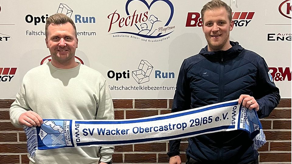 Tim Eibold (links) und Thorben Krol leiten zukünftig die Geschicke beim SV Wacker Obercastrop.