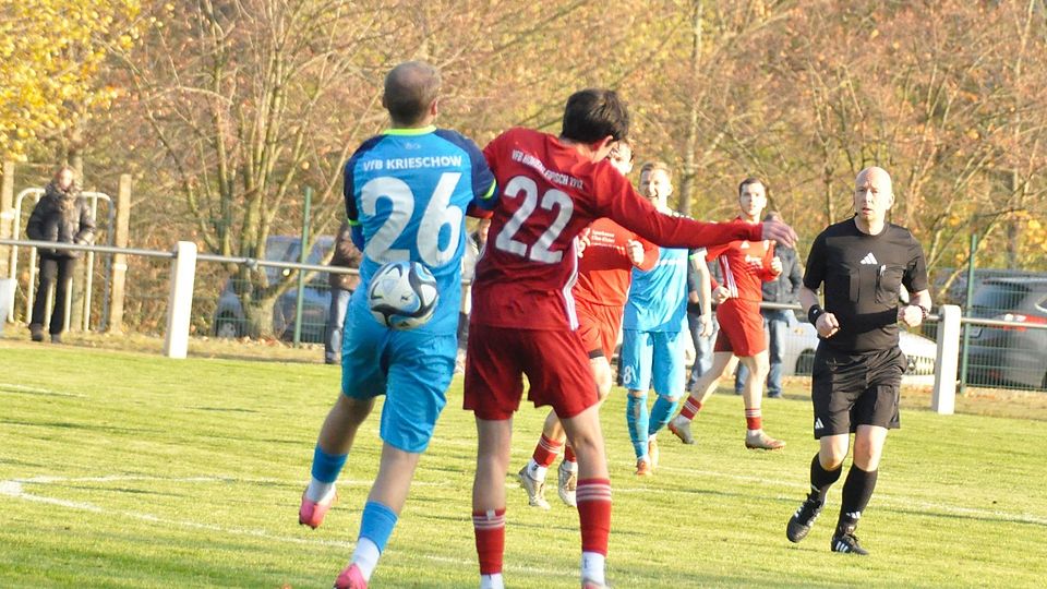 Eine Woche nach dem Duell mit der II. Mannschaft, hat der VfB Hohenleipisch nun im Viertelfinale die Oberliga-Elf aus Krieschow zu Gast.
