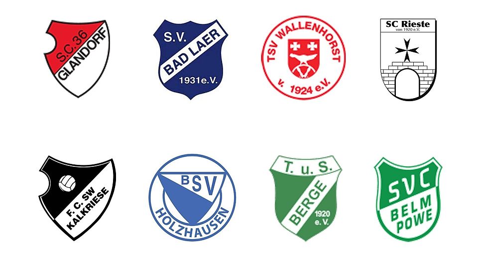 Die Plätze zehn bis 17 der Bezirksliga Weser-Ems 5 (v.l.n.r.).