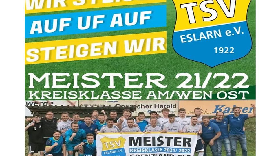 Der TSV grüßt als Meister der Kreisklasse Ost und spielt in der kommenden Saison in der Kreisliga.