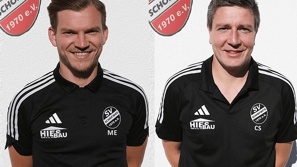 Marcel Eder (li.) und Christian Schwankl fungieren bis zum Saisonende als gleichberechtigtes Trainer-Duo des SV Schöfweg