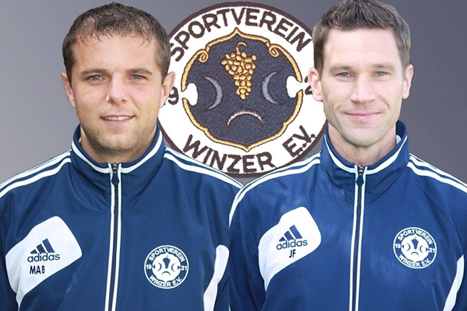 Matthias Alfery (links) und Jürgen Fellberg bleiben ein weiteres Jahr Spielertrainerduo beim SV Winzer. Montage: Santner