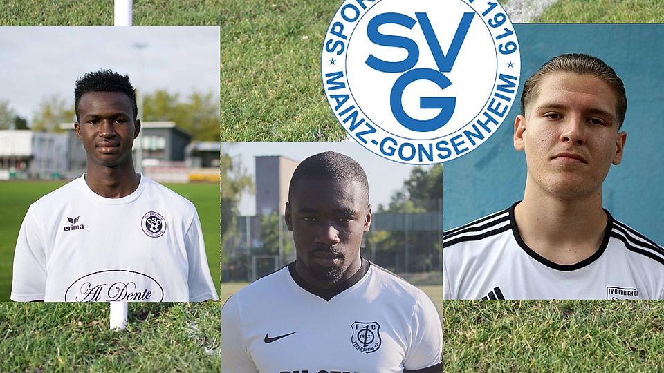 Hady Kallo, Kwafo de Graft Amoah und Kevin Wieszolek (v.l.) wechseln zum SV Gonsenheim