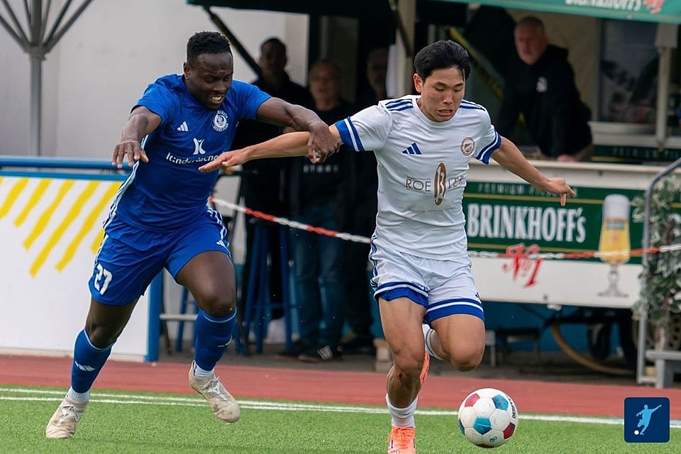 Jongmin Park (rechts) erzielte den 1:0-Siegtreffer für den FC Brünninghausen gegen den Holzwickeder SC.