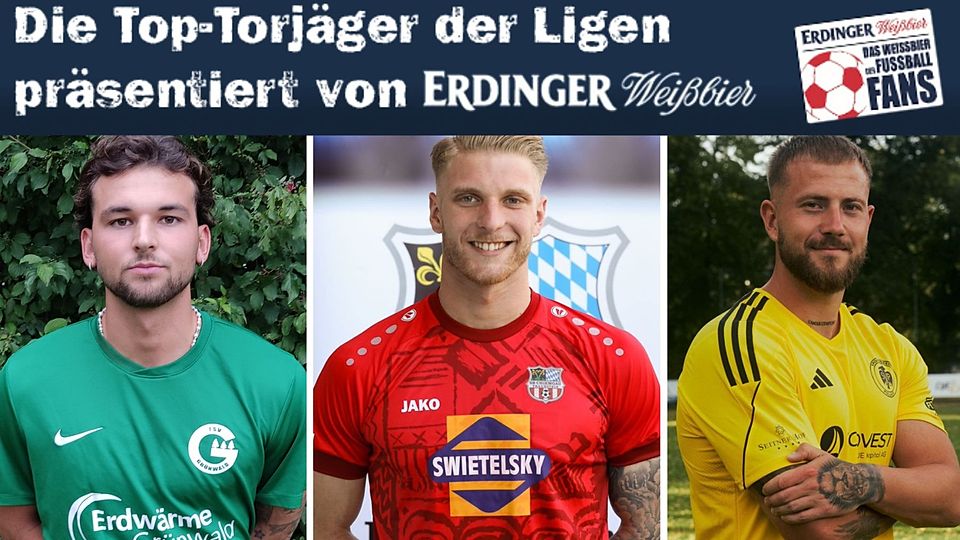 Kurt Weixler (m.) führt die Torschützenliste der Landesliga Südost mit elf Treffern an.