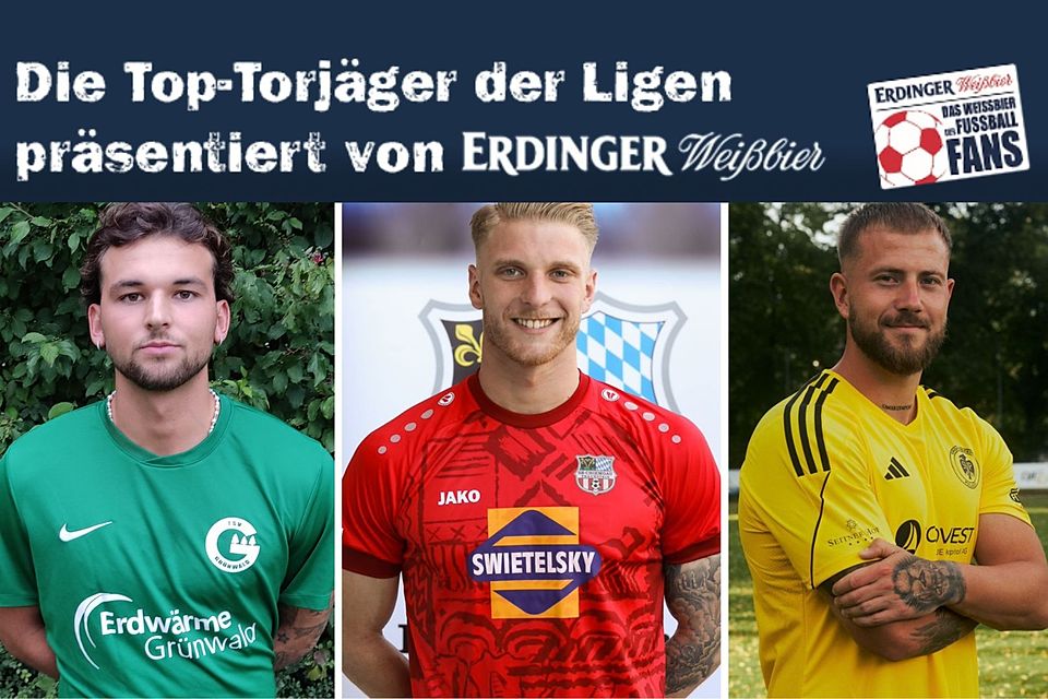 Kurt Weixler (m.) führt die Torschützenliste der Landesliga Südost mit elf Treffern an.