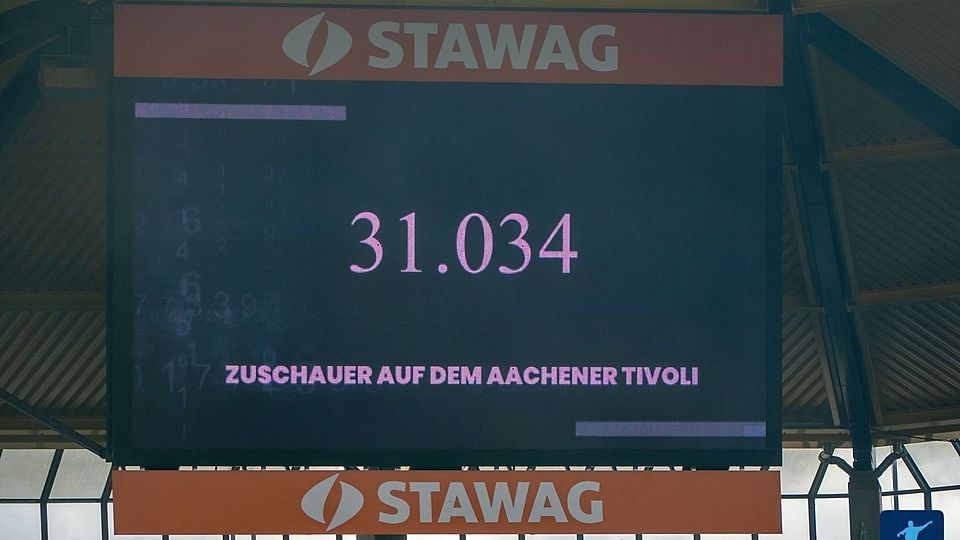 Regionalliga-Rekord! Über 31.000 Zuschauer sahen das Spiel zwischen Alemannia Aachen und dem 1. FC Bocholt am 27. April 2024. 