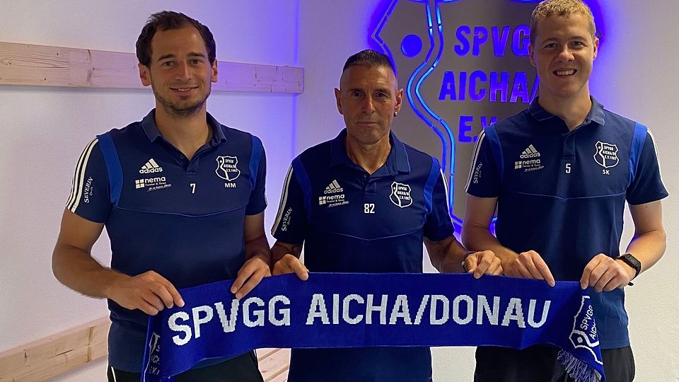 Aichas Sportlicher Leiter Matthias Moser (von links) mit dem neuen Co-Trainer Josef Grantner und Coach Stefan Knogler.