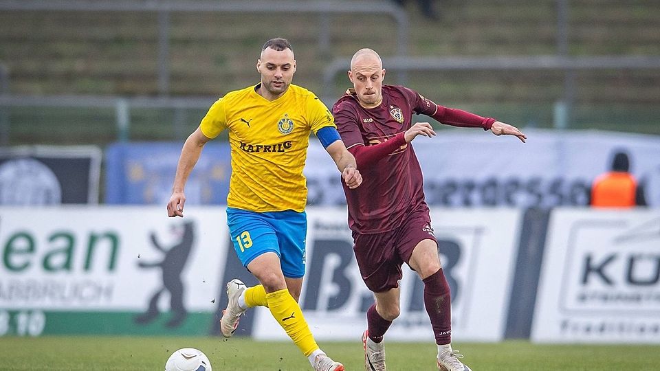 Kaum ein Vorbeikommen: Steffen Eder (re.) hat sich schnell zum Fixpunkt in der Defensive des BFC Dynamo entwickelt. 