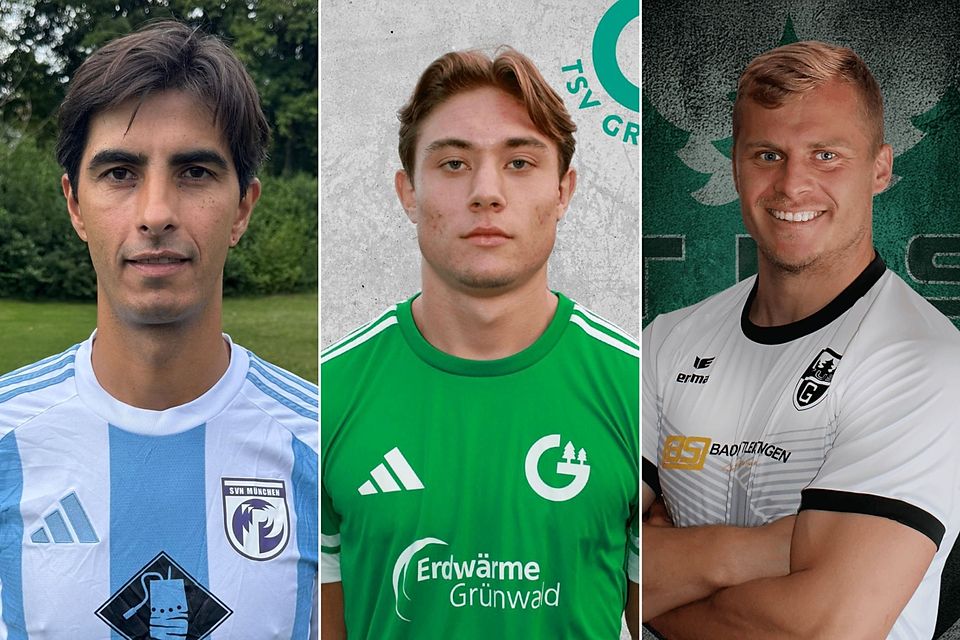Torjäger-Alarm in den Top 20 auf FuPa Oberbayern: Ceballos, Stjepanovic und Idrizovic. (v.l.n.r.)