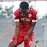 Jubel beim Matchwinner: Benjika Caciel sorgte quasi im Alleingang für den Heimsieg der Würzburger Kickers.