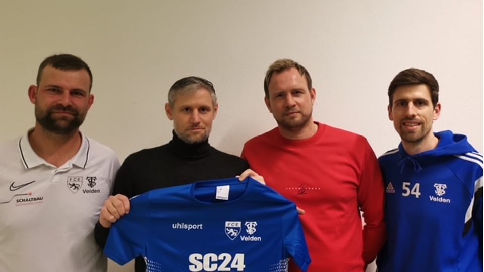 Von links nach rechts: FCVE-Beisitzer Max Müller, Alex Neulinger, Andreas Lehner und FCVE-Vorstand Kilian Heller