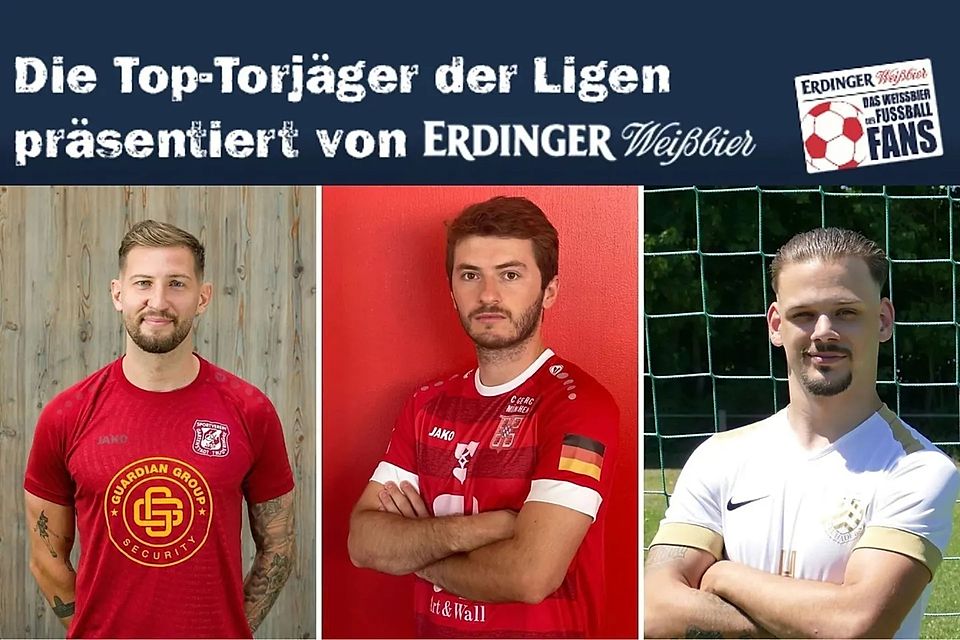 halva Gogia (Mi.) bleibt weiter an der Spitze. Martinovic (li.) konnte mit einem Viererpack den weiter Abstand verkleinern. Jürgens (re.). blieb ohne Tor. – Foto: FuPa