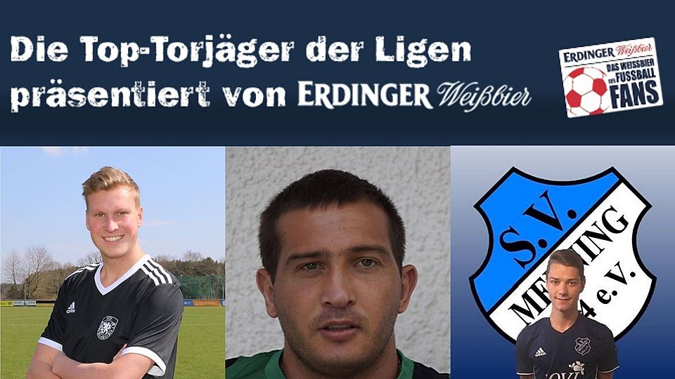 Christian Lorenz (SpVgg Attenkirchen), Zoran Pejic (SpVgg Neuching) und Philip Wolfsfellner (SV Menning, v.l.n.r.) sind die besten Torschützen der A-Klassen Donau/Isar.