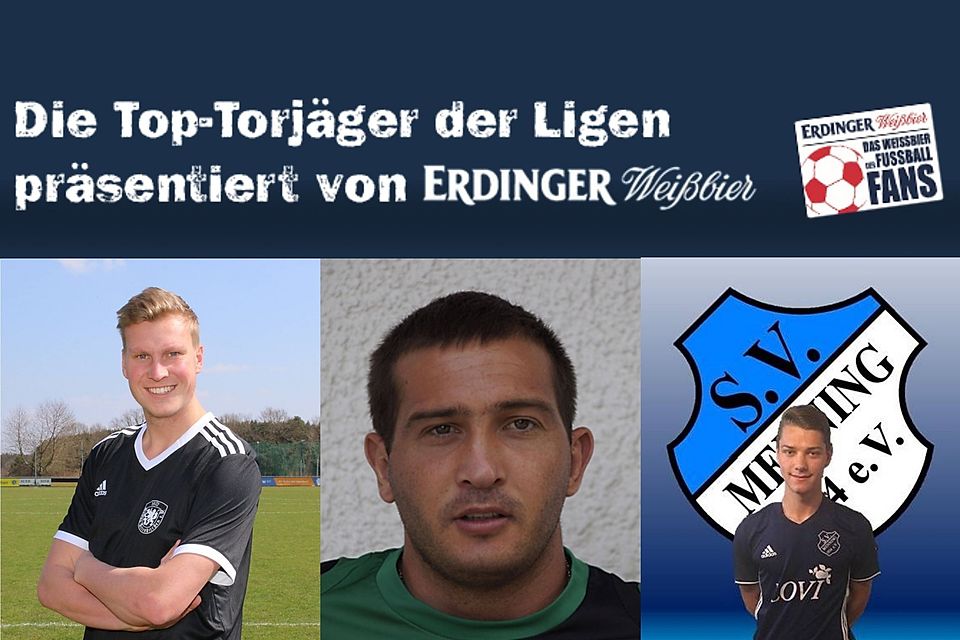 Christian Lorenz (SpVgg Attenkirchen), Zoran Pejic (SpVgg Neuching) und Philip Wolfsfellner (SV Menning, v.l.n.r.) sind die besten Torschützen der A-Klassen Donau/Isar.