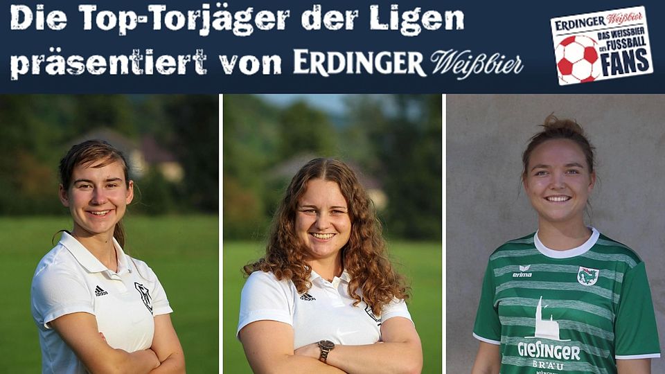 Carina Bauer (mi.) und Maria Zeller (li.) teilen sich den ersten Platz in der Frauen-LL.