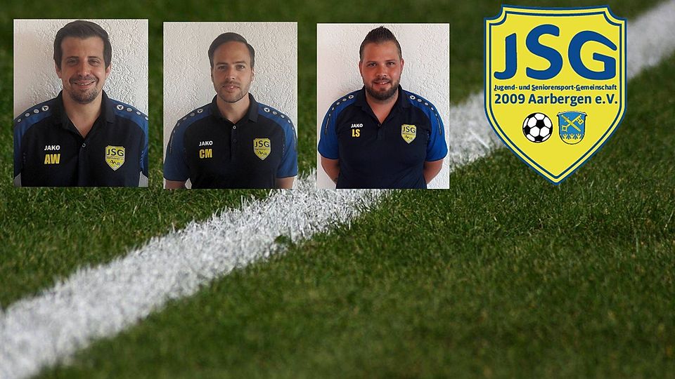 Trainerteam Andreas Weyl und Christian Michel für die erste Mannschaft sowie mit dem Torwart- und Reservetrainer Lars Schallert bleiben der JSG Aarbergen erhalten.