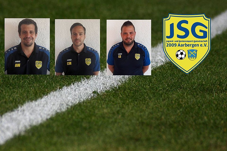 Trainerteam Andreas Weyl und Christian Michel für die erste Mannschaft sowie mit dem Torwart- und Reservetrainer Lars Schallert bleiben der JSG Aarbergen erhalten.