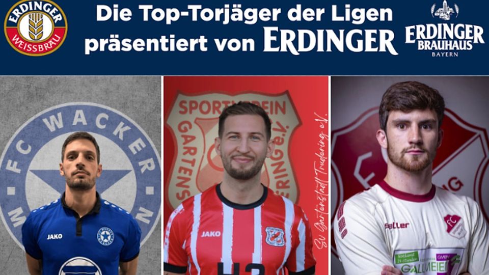 Die besten Torjäger in Münchens Kreisklassen: (v. li.) Nemanja Rancic, Filip Martinovic und Oliver von Eitzen.