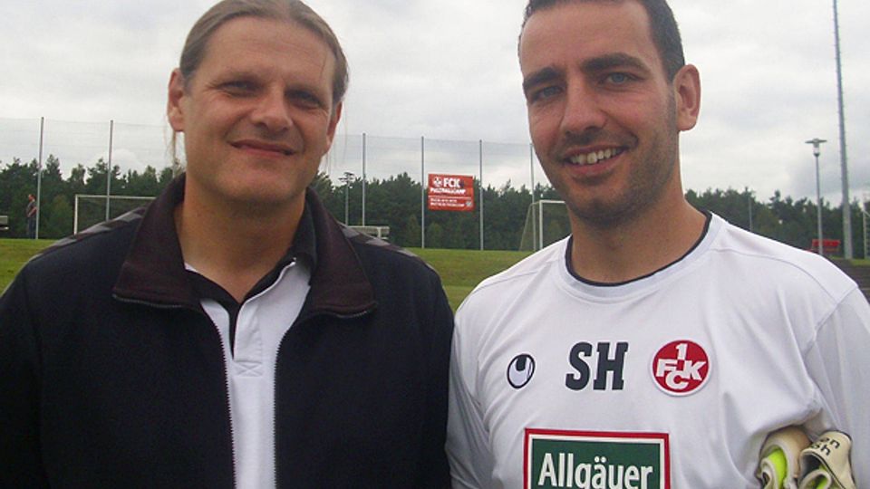 Die Hospitation absolvierte Roland Schreiner bei FCK-Torwarttrainer Sven Höh. F: privat