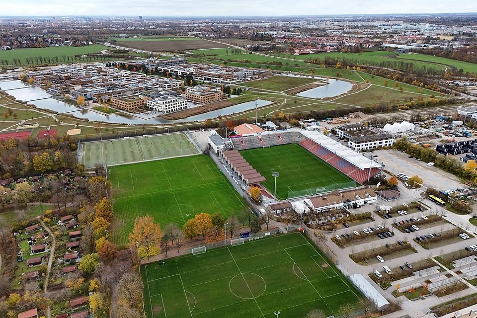 Sportpark in Unterhaching, Luftaufnahme