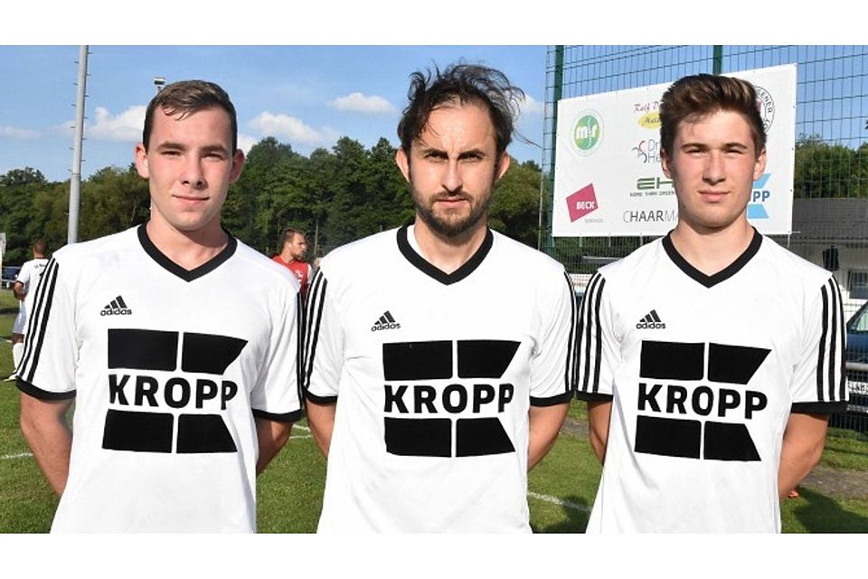 Steffen Krah, Spielertrainer Christopher Erb und Leonard Jäger kamen im Sommer zur SG Stockhausen/Blankenau.
